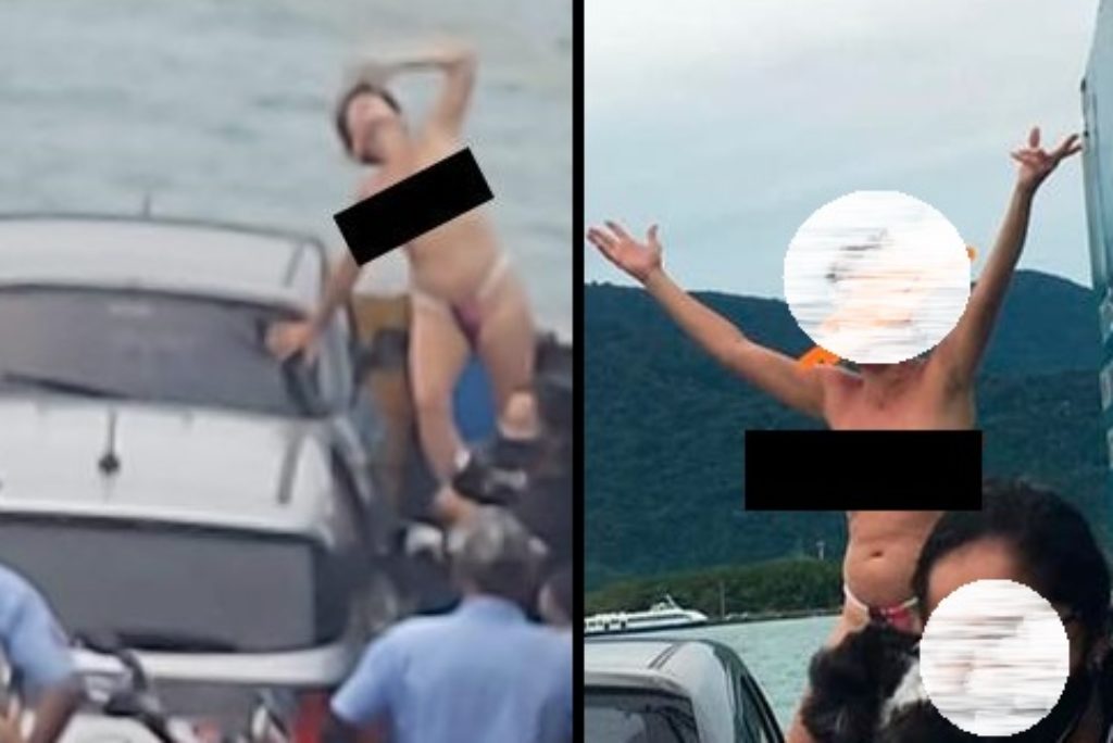 São Sebastião: Mulher surpreende, tira a roupa na balsa e viraliza na internet