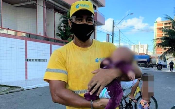Gari herói salva a vida de bebê engasgado, na Praia Grande