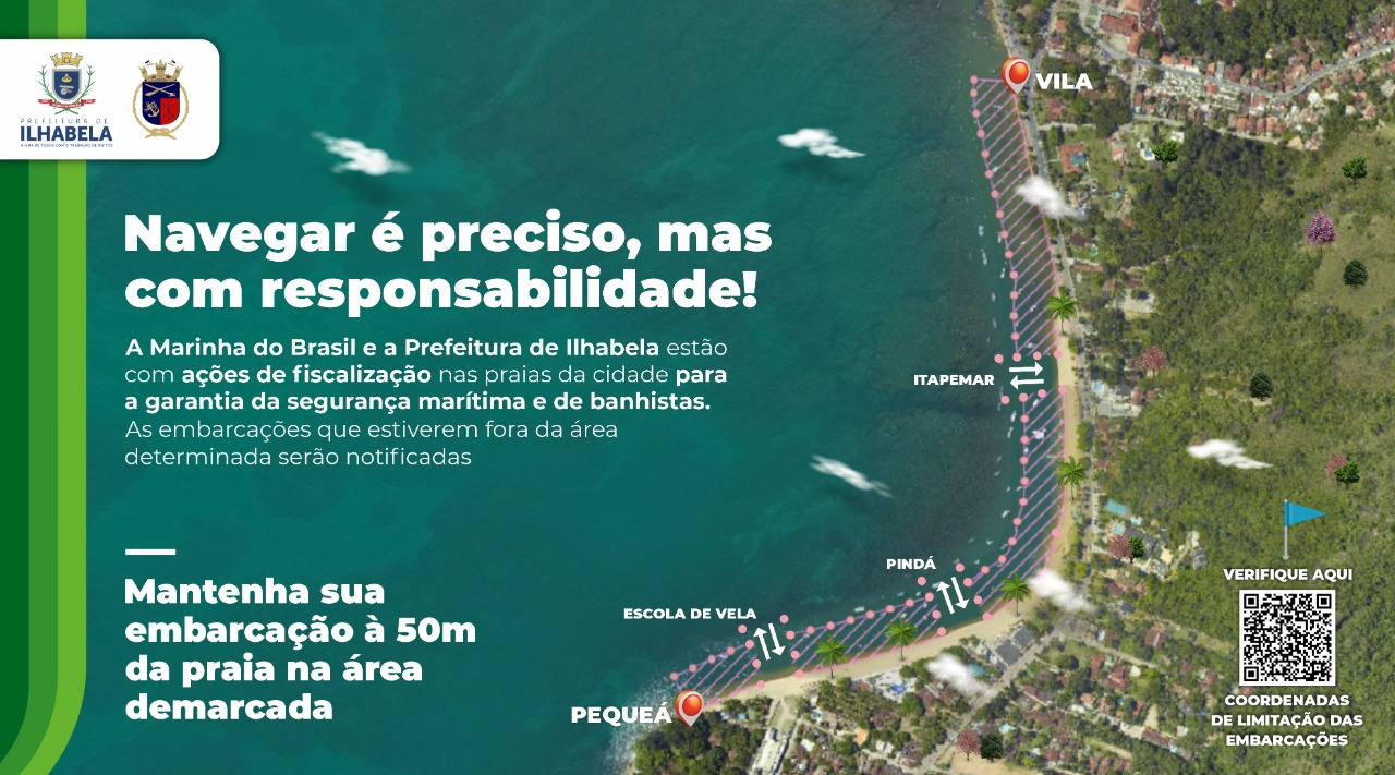 Prefeitura de Ilhabela e Marinha do Brasil lançam campanha “Navegar é preciso, mas com responsabilidade”