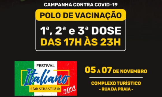 Prefeitura de São Sebastião vacina contra Covid-19 durante Festival Italiano