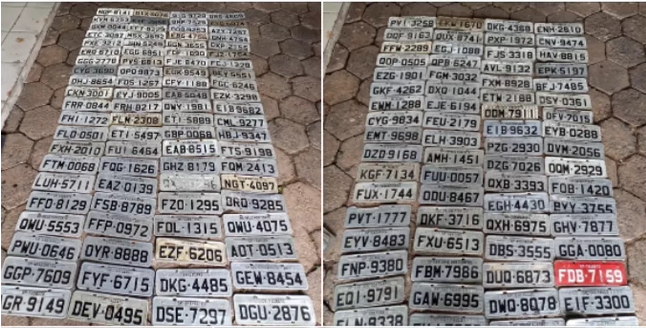 Guarda Civil encontra centenas de placas de carros perdidas após chuvas em Ubatuba