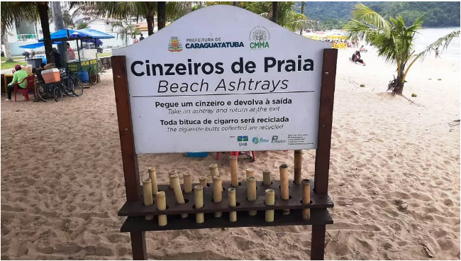 Mais de 100 mil bitucas de cigarro são recolhidas em um ano nas praias de Caraguatatuba