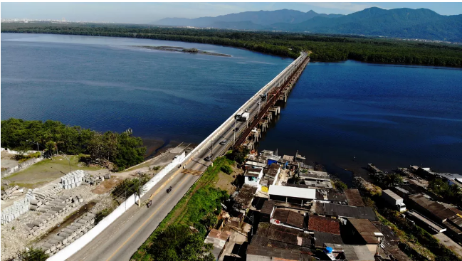 Ponte dos Barreiros, em São Vicente, será liberada a veículos nos dois sentidos a partir de terça-feira