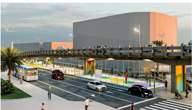 Quadra esportiva e pista de skate serão construídas embaixo de viaduto no Centro de Santos