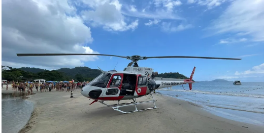 Menina de 4 anos é resgatada pelo helicóptero Águia da PM após se afogar em piscina em Ubatuba