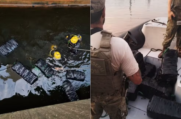 Mergulhadores localizam mais de 210 kg de cocaína escondidos em casco de navio no Porto de Santos